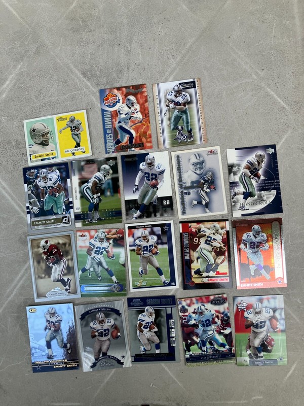 Emmitt Smith football cards lot of 18 EA all different various years