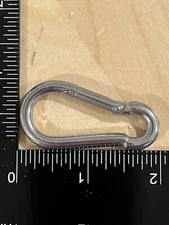 Stainless Steel 304 Spring Snap Hook Carabiner Clips, 6 Pieces