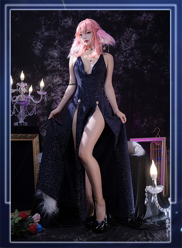 Genshin Impact Yae Miko Full Dress Cosplay Costume Anime Women Girl Black Suit - 第 9/25 張圖片