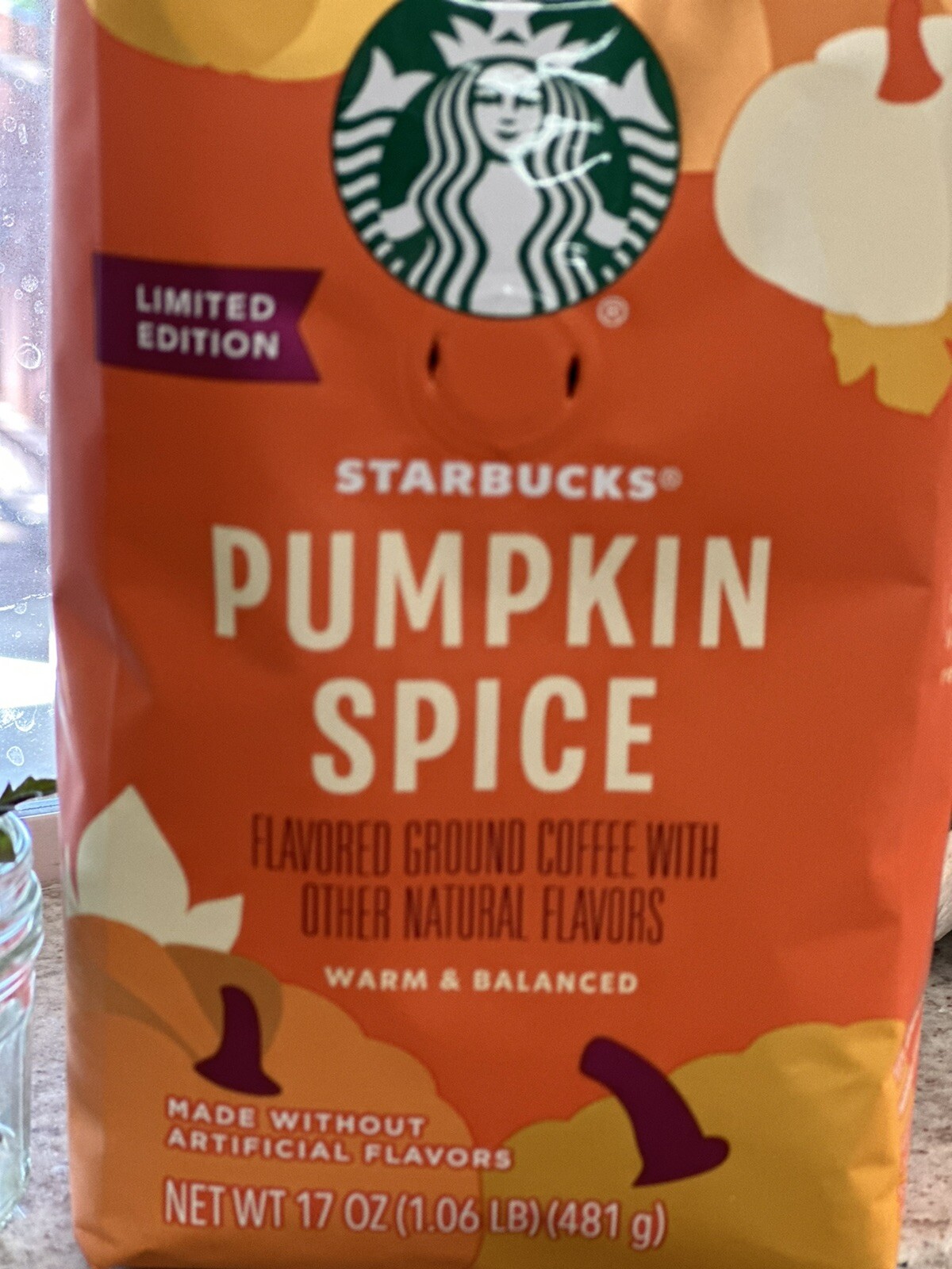 Starbucks Limited Pumpkin Spice Ground Coffee 17oz Bag BEST BY 4/15