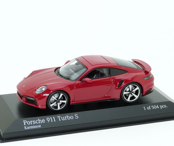 Porsche 911 Turbo S 992 2020 Rot Red Rouge Rosso Rojo Minichamps 410069475 1:43-image