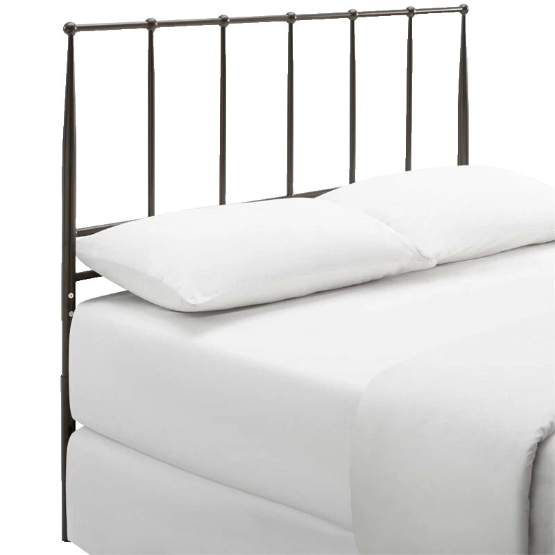 Cama de Transição de Metal Marrom Cabeceiras e Pés de Cama