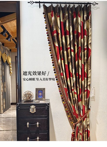 Custom linen printing partition cofee cloth blackout curtain tulle drape C1725 - Picture 10 of 11