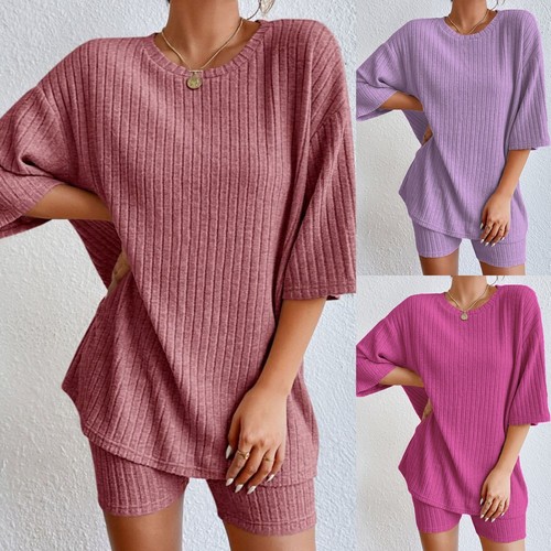 2023 Women's Vacation Fashion Casual Suit Solid Color Summer Shorts And Tops
