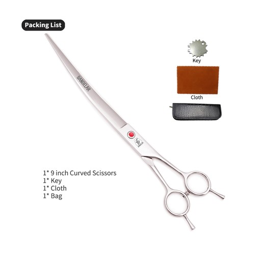 Sangelar 9 inch Professional Pet Grooming Scissors - Straight & Curved - Picture 8 of 10