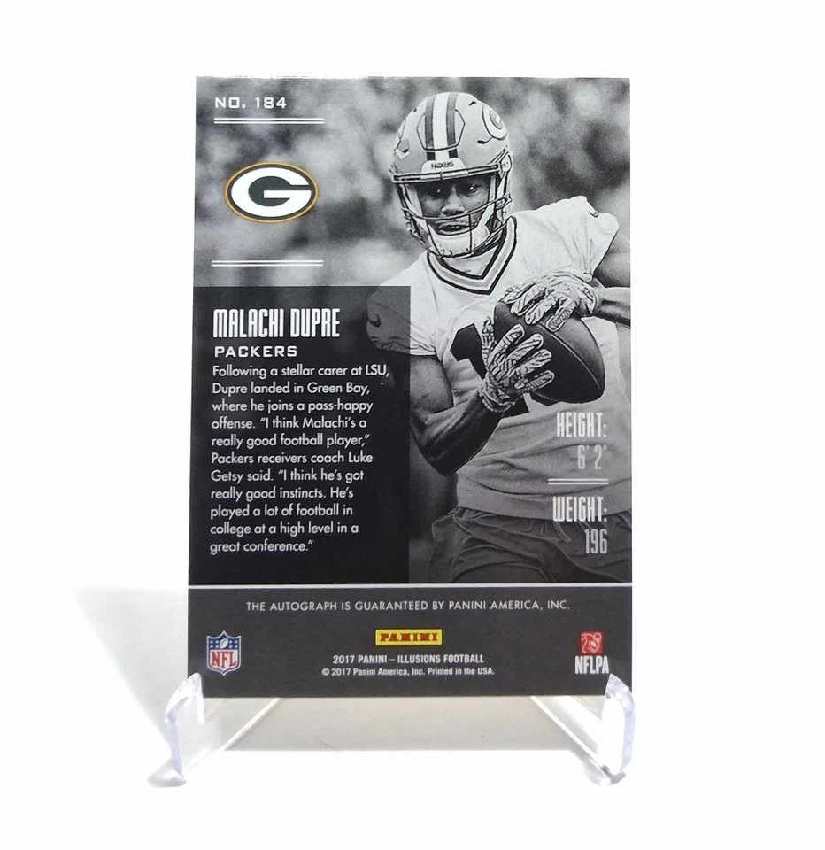 Malachi Dupre Panini Illusions 2017 Rookie (RC) Auto /150 #184 Packers - Image 2 of 2
