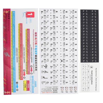 Klavier-Schlüsselaufkleber Transparente Notation Paster 88 61 54 49 37 Taste CUB