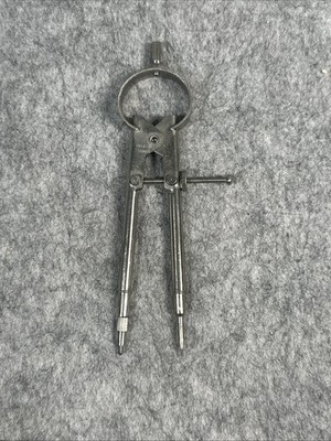 Vintage  Interchangeable Pencil, Pointer, Ink Metal Drafting Compass