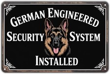 German Shepherd Security System Tin Metal Signs Home D cor Vintage Dog Breed Pri