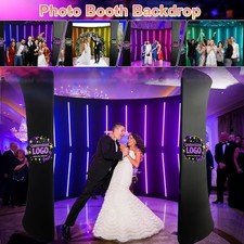 Portable 10x8ft 360 Photo Booth Backdrop Enclosure 32LED Lights - Party Ready