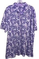 Izod Golf Hawaiian Polo Purple Floral Tropical XL Excellent