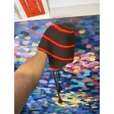 Nike ACG Striped Knit Earflap Beanie Sherpa Lined Winter Hat multicolor