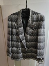 Gianni Versace Tailored Jacket Zigzag Pattern Oversized Used