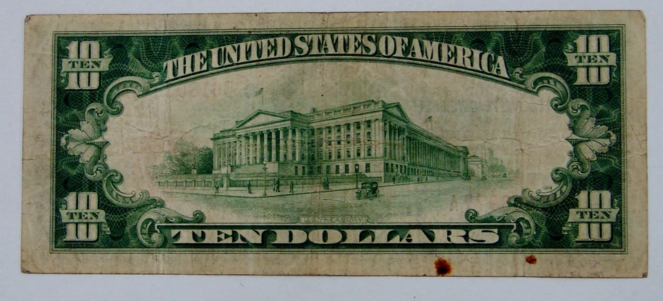 1929 - $10 The Federal Reserve Bank of Cleveland - Avg. Circ. - Image 2 of 2