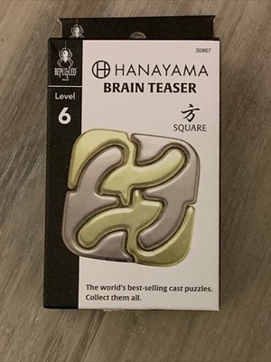 New! SQUARE Hanayama Cast Metal Brain Teaser Puzzle (Level 6)