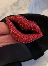 Pair Of Magnetic Red Rhinestone Shoe Clips Shoes not included 