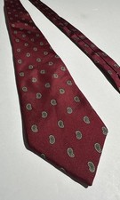 Don Loper Beverly Hills Silk Tie Maroon Paisley Made in USA Italian Silk