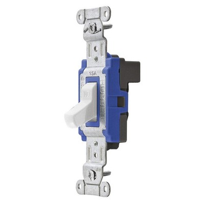 HUBBELL SNAP1203WNA Wall Switch,White,15 A;Back,3-Way 31A354