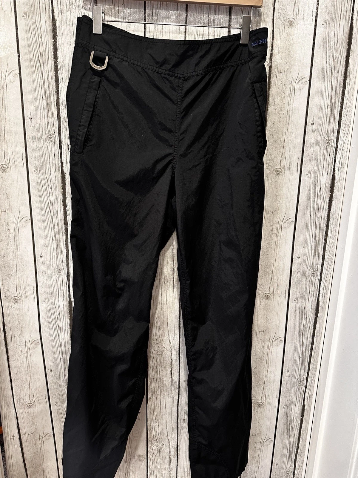 Vintage Ralph Lauren Black Parachute Wind Snow Pants Medium