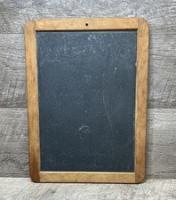 Vtg Child's Handheld Wood Double Sided Slate Chalkboard Schoolhouse Primitive