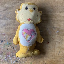 Vintage Playful Heart Monkey Care Bear Cousin 12" Cloth Pillow Doll Plush