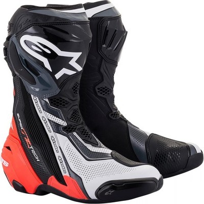 Alpinestars Black/Red/White/Gray Supertech R Vented Boots - 2220121-1329-48