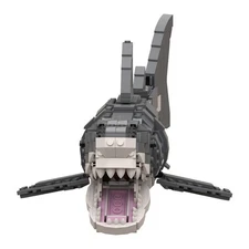 Hot Sale White Shark Model with Stand 1:11 Scale 728 Building Toys Set