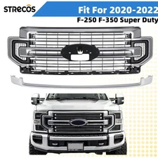 For 2020-2022 Ford F-250 350 450 Super Duty Front Bumper Grille Chrome Limited