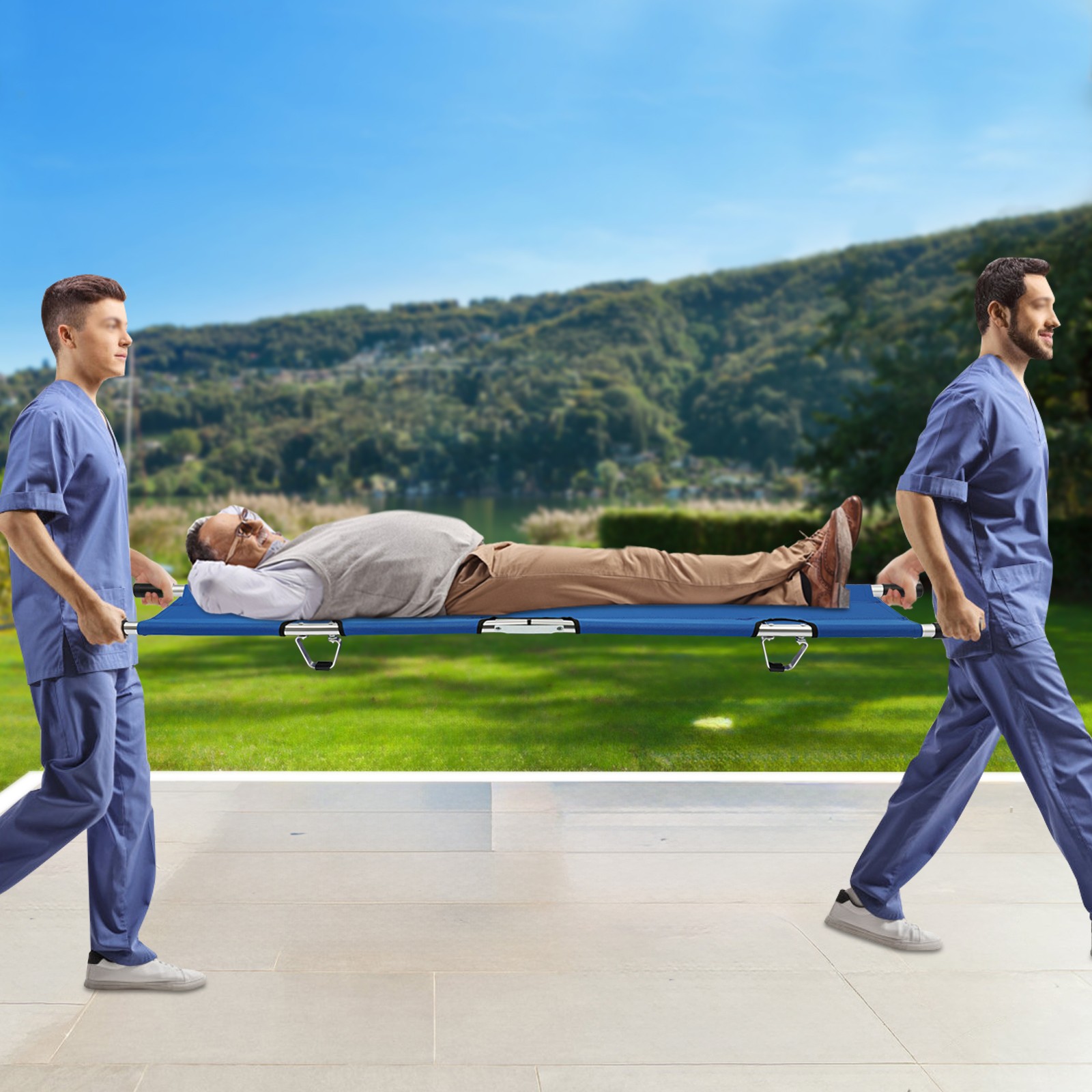 Emergency Foldable Stretcher Medical Stretcher Transport Stretcher 350.53 lbs