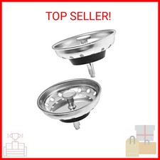 2 Pack - Kitchen Sink Strainer and Stopper Combo Basket Replacement for Standard