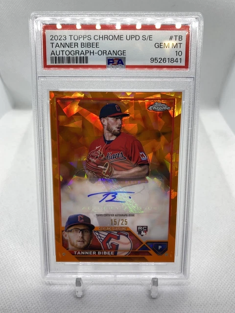 2023 Topps Chrome Update Series Sapphire Edition Tanner Bibee RC Orange /25
