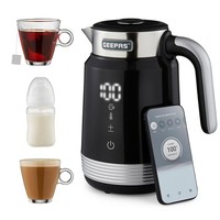GEEPAS 1.7L Smart Stainless-Steel Digital Kettle Alexa Google Voice 2200W, Black