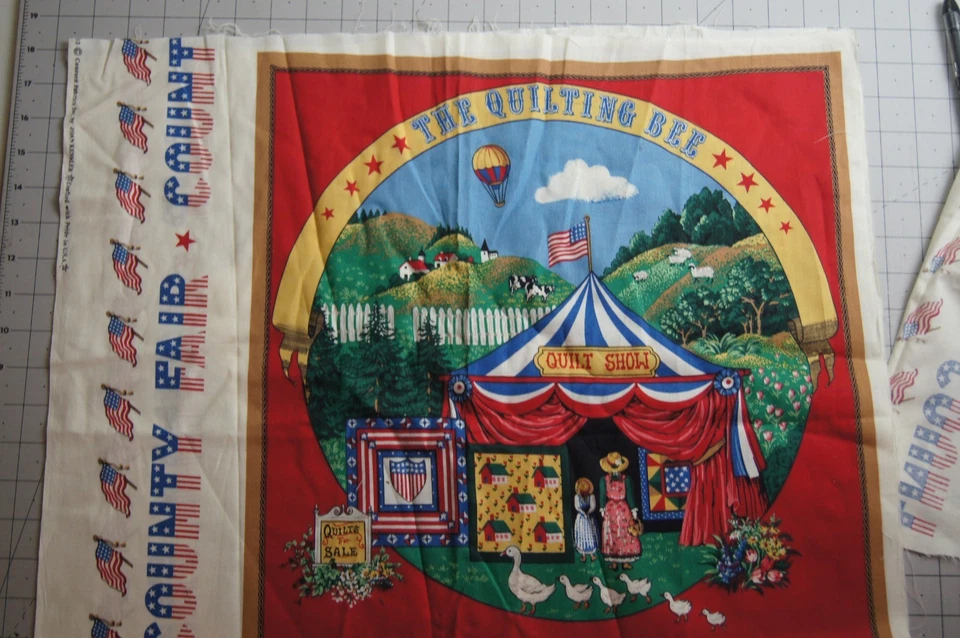 Lot of 3 Country Fair Fabric Panel Pieces 18" X 22" - Image 4 of 4