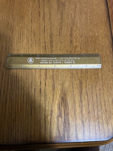 SOUTHERN BELL TELEPHONE & TELEGRAPH CO. 6 INCH RULER