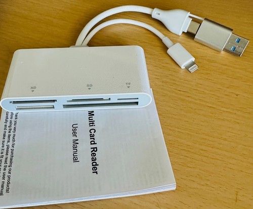5-in-3 Memory Card Reader, Lightnin-Type C-USB A Three Connector to SD/TF/CF/Mic - 第 6/8 張圖片