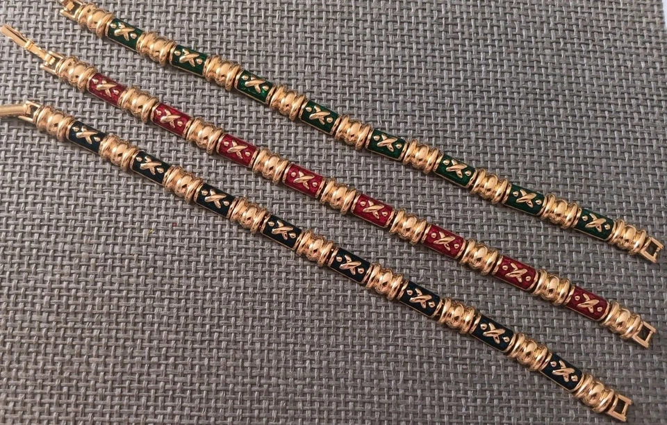 Joan Rivers coleção clássica de 3 pulseiras com cores esmeralda rubi e cobalto - Imagem 2 de 2