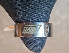 Stark Industries Marvel Iron Man Polished Tungsten Steel & Titanium Band Sz 10