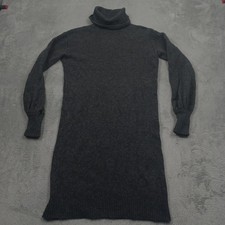 J Crwe Sweater Dress Womens XS Gray Turtleneck Wool Blend Pullover Long Sleeve