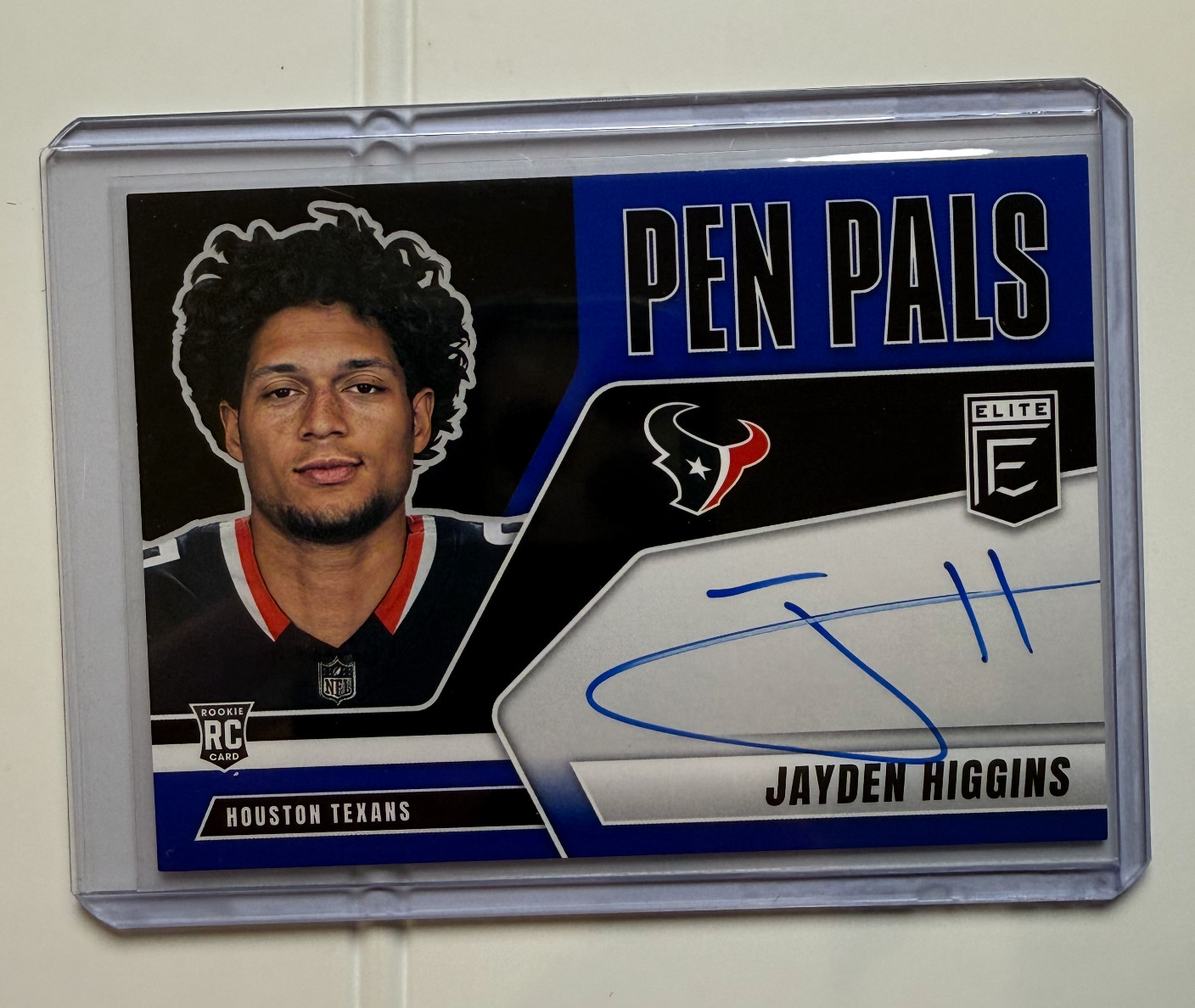 2025 DONRUSS ELITE JAYDEN HIGGINS PEN PALS BLUE AUTO ROOKIE RC 
