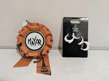 Disney Store Zero Design Hoop Earrings Brooch inspired by the town mayor