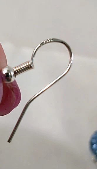 Pendientes Fútbol Plata 925 Detroit Lions Azul Transparente Estrás Perforados 2.25" Foto 4 de 4