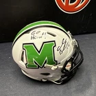 Ahmad Bradshaw Signed Marshall Thundering Herd Mini Helmet Inscribed Steiner CX
