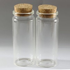 Clear 5-30 pieces Bottle 37x90mm Bottles with Cork Borosilicate 65ml
