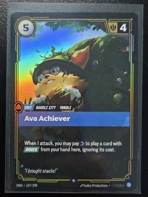 Riftbound League Of Legends Origins Foil Card OGN 107 Ava Achiever