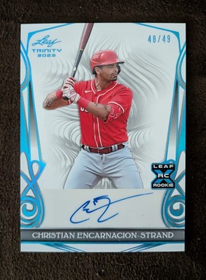 2023 Leaf Trinity Christian Encarnacion-Strand #BA-CES Blue  /49 (AU, RC) NR-MT 