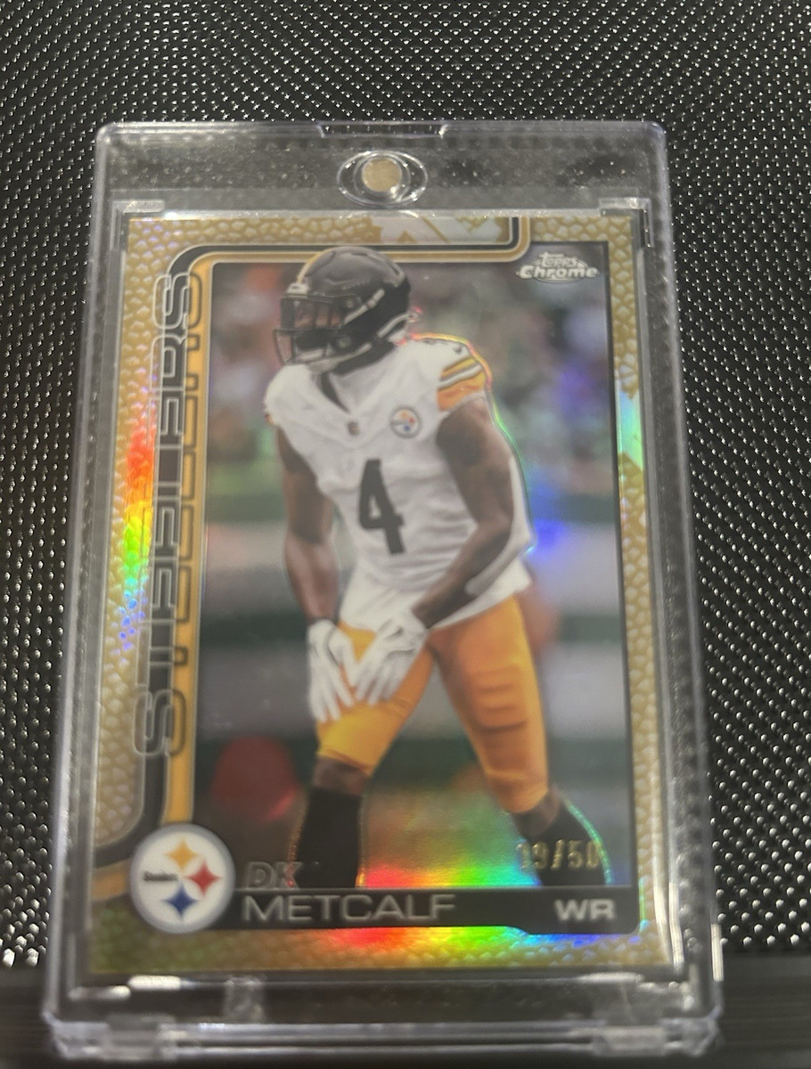 2025 Topps Chrome DK Metcalf Gold Football Leather /50 #254