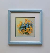 RIOLIS 0058 PT Stitched and Framed Golden Blossoms