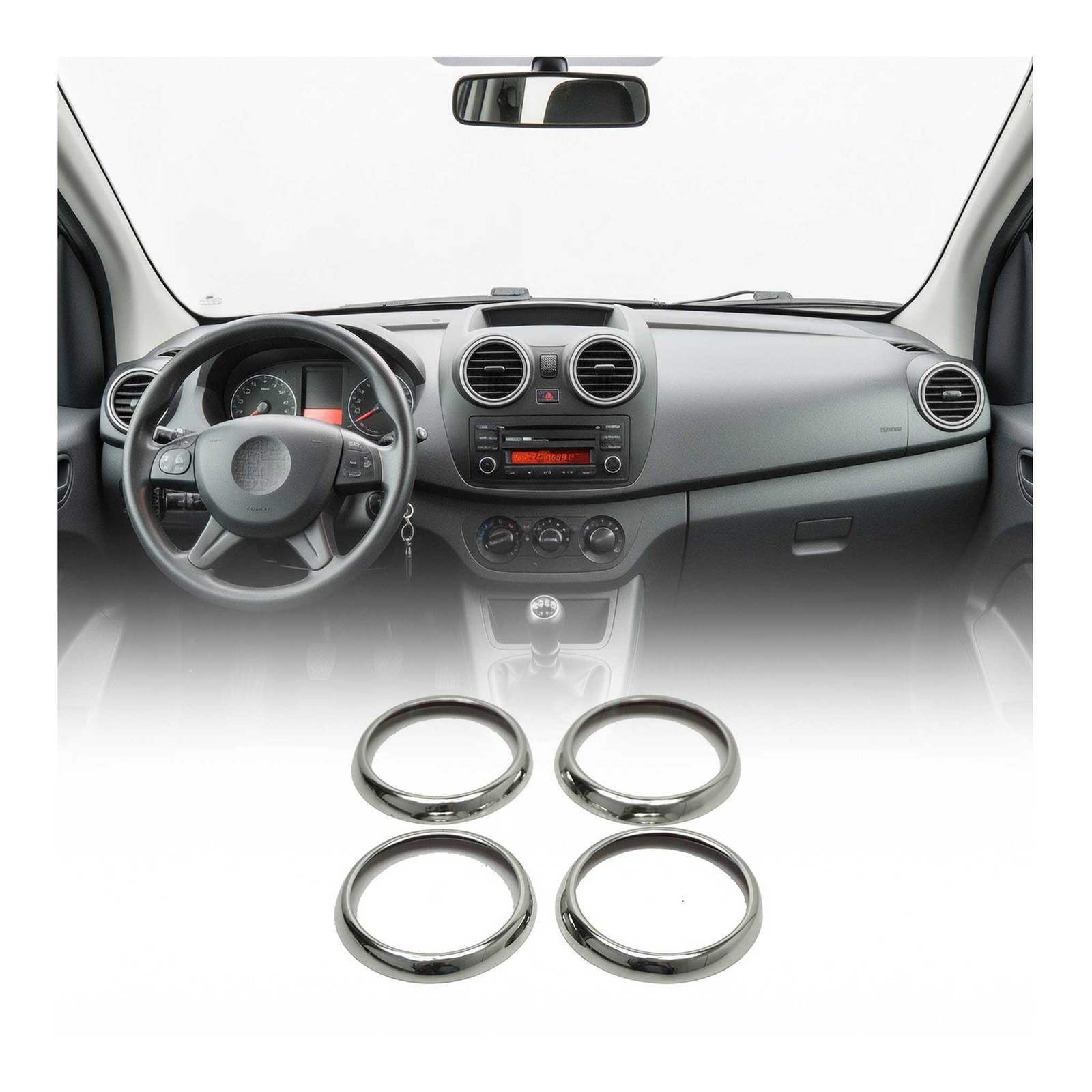Cadre de ventilation pour Mercedes Citan 2012-2021 en finition chrome luxe
