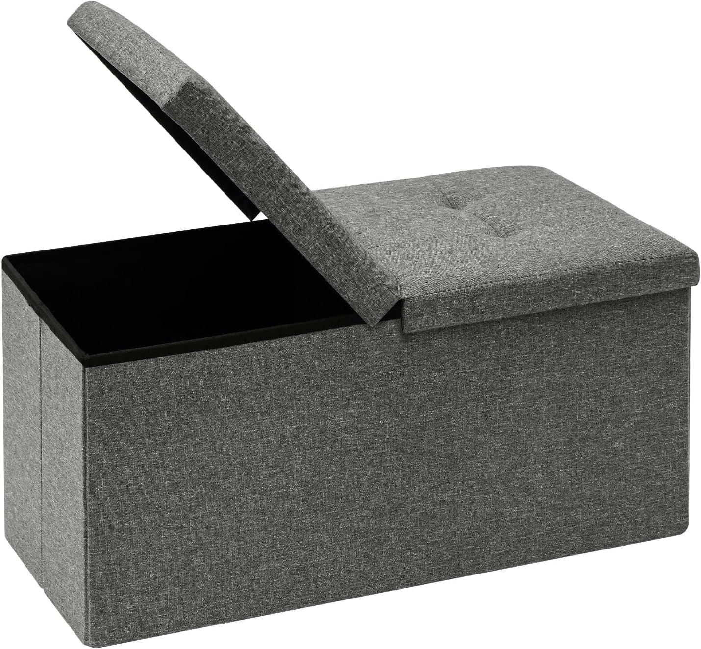 Storage Ottoman with Flipping Lids, Ottoman Bench Footrest Seat, Linen 30"X15"X1