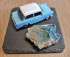 Original Piece of the BERLIN WALL 6 cm + Trabant on Slate Display + Certificate